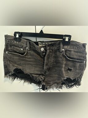 Free People We The Free Loving Good Vibrations Cutoffs Black Shorts Size 29 NWT
